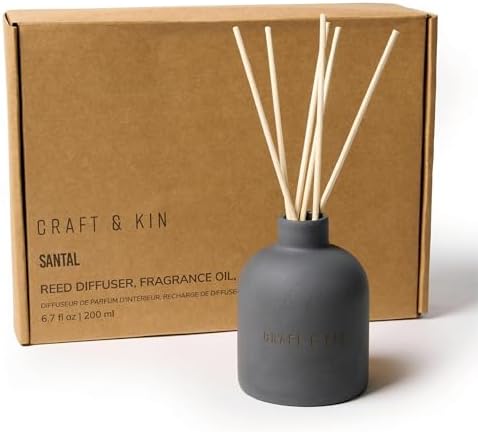 Craft Kin Reed Diffuser Set - Santal Woods 67oz Alcohol-Free Essential Oils