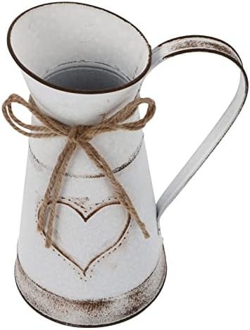 DECHOUS White Rustic Metal Vintage Flower Vase