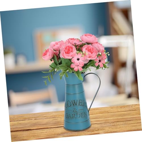 Retro Decorative Blue Flower Kettle Vase