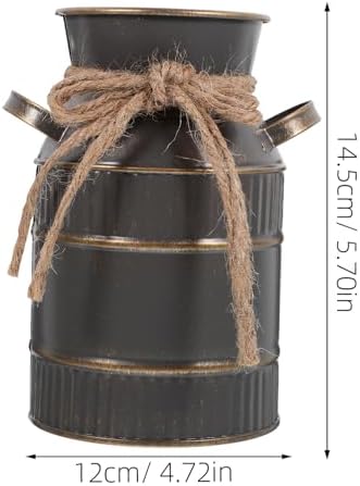 Shabby Chic Milk Can Vase with Handles for Home Decor