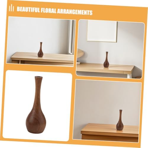 Handmade Flower Vase Rustic Decor Centerpiece Walnut Solid Wood Decorative Vase 1