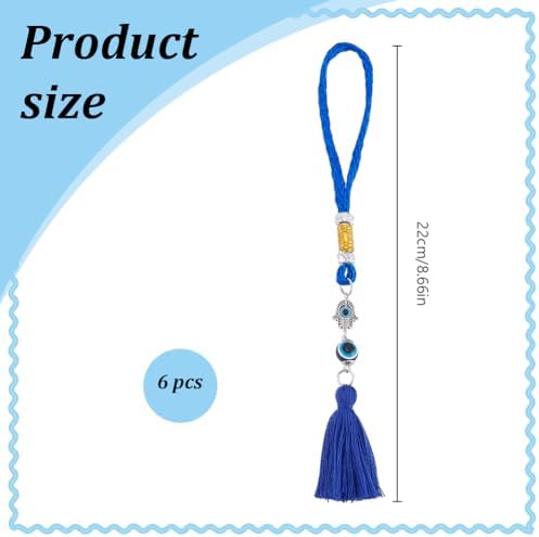 WEBEEDY 6 Pcs Hamsa Evil Eye Car Charm Decor