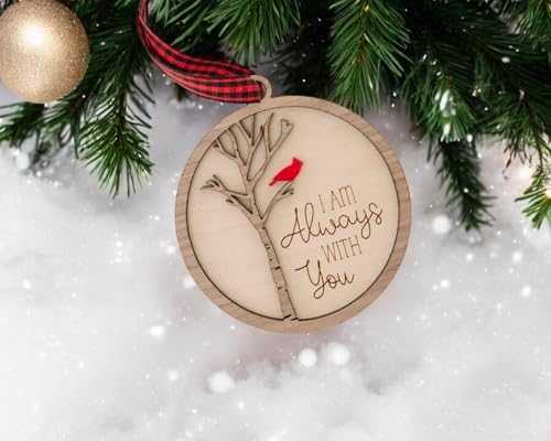 AXAHUHA Cardinal Memorial Christmas Ornament with Always with You Engraving