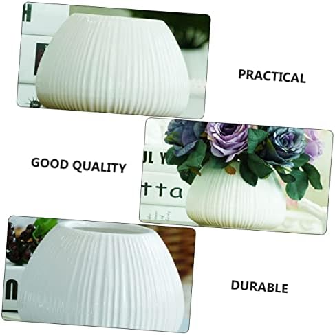 Vertical Striped Ceramic Flower Vase for Home Decor