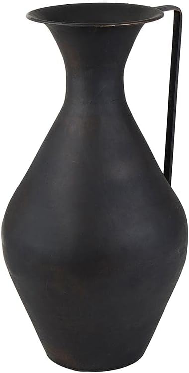 47th Main Rustic Black Metal Flower Vase
