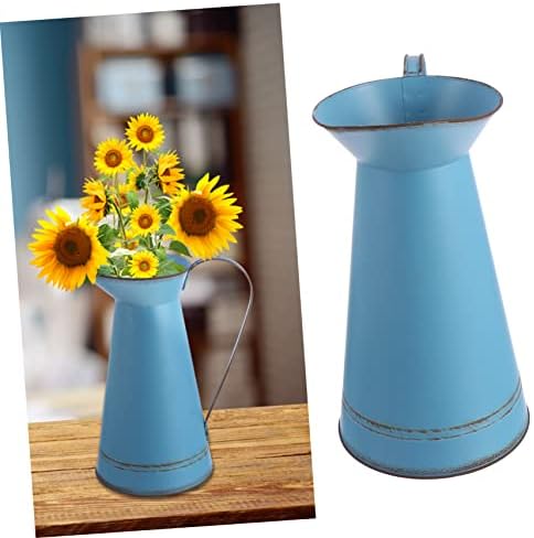 Vintage Iron Flower Pot Rustic Decorative Bucket for Home and Garden