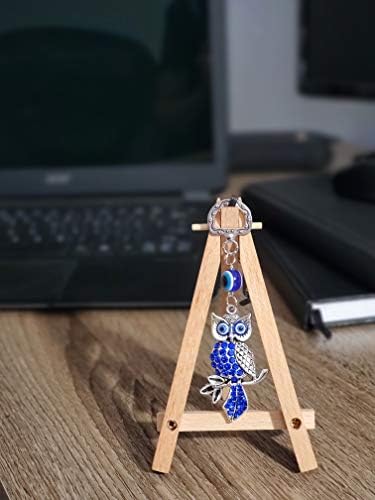 LUCKBOOSTIUM Lucky Silver Owl Evil Eye Pendant
