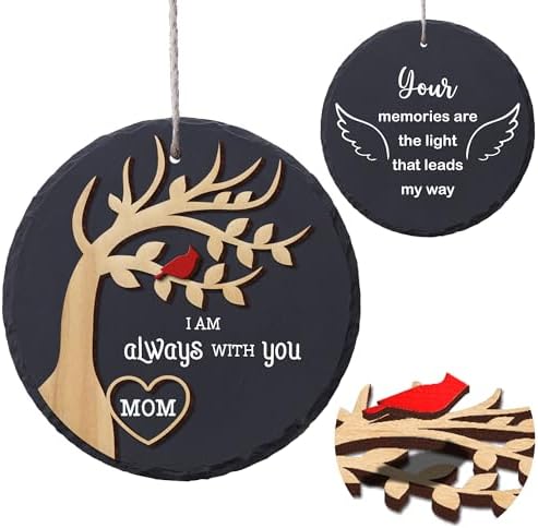 Mom Memorial Ornament Stone Sympathy Gift for Loss of Mother Cardinal Im Always with You Christmas Ornament