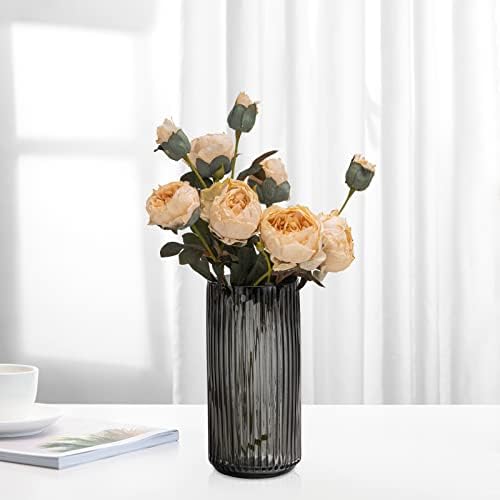 Vintage Striped Glass Flower Vase 75 Inch