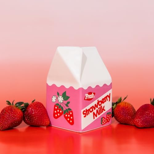 bando Vintage Carton Inspired Mini Ceramic Vase Strawberry Milk