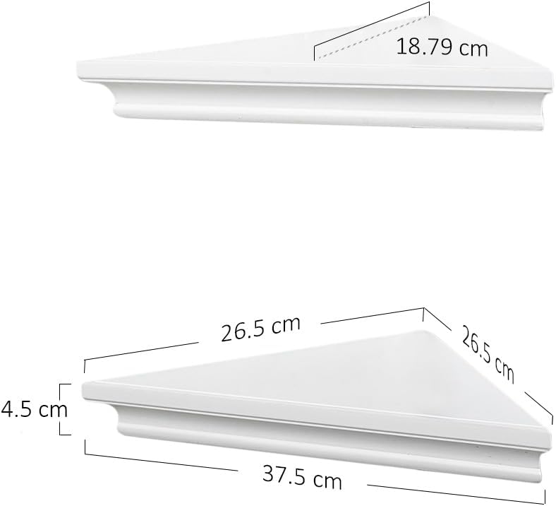 AHDECOR White Corner Shelves Set of 2