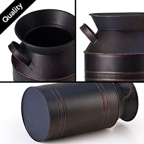 12 Inch Galvanized Metal Milk Can Vase for Home Decor