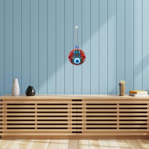 Fusion Hamsa Hand Hanging Decor with Evil Eye
