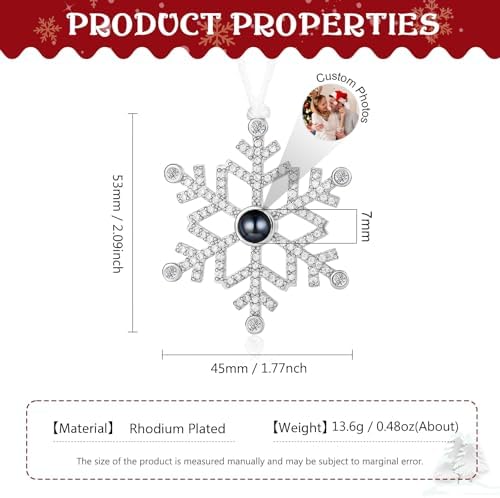Personalized Christmas Photo Ornament with Custom Snowflake Design