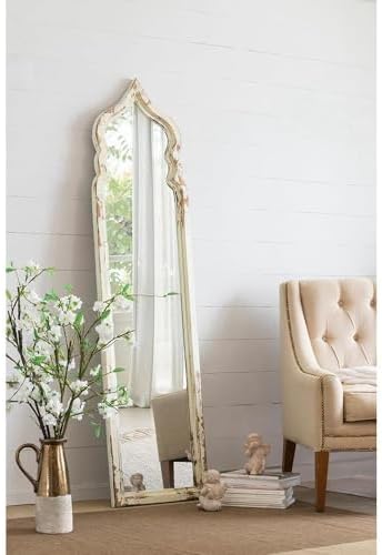 AB Home Farmhouse Pitcher Vase - Cream White and Gold