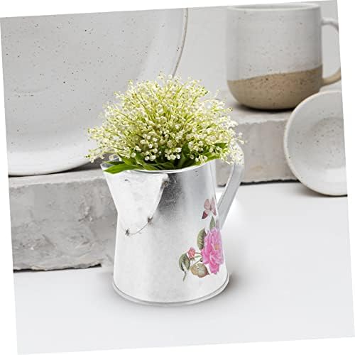 Rustic Metal Flower Bucket Vintage Iron Vase for Home Decor