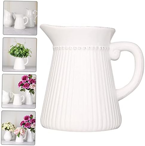 STOBAZA Elegant Ceramic Relief Milk Jug Vase
