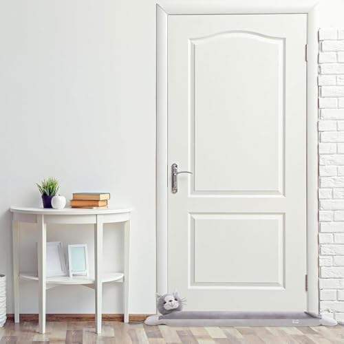 Sunolga 38 Inches Weighted Door Draft Stopper Gray Cat Shape