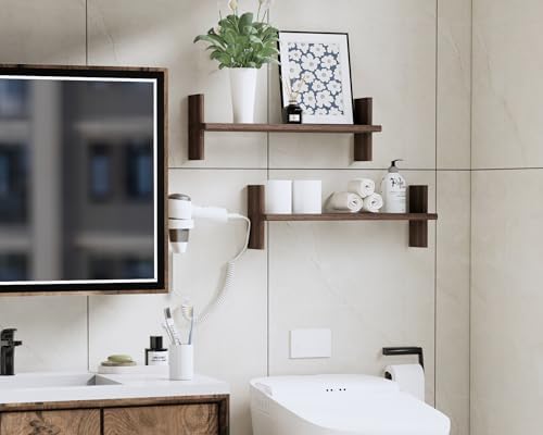 Rustic Floating Shelves 228x67 Solid Wood Bookshelves for Books Plants Photos and Decor