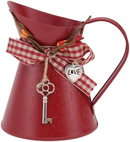 Kettle Shaped Iron Flower Vase for Home Decor