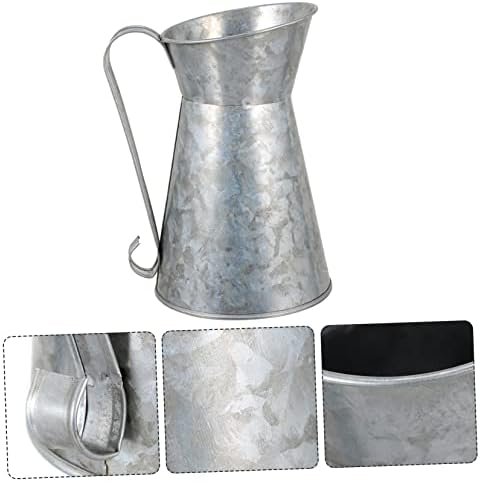 Rustic Iron Flower Vase Vintage Style Decor Bucket