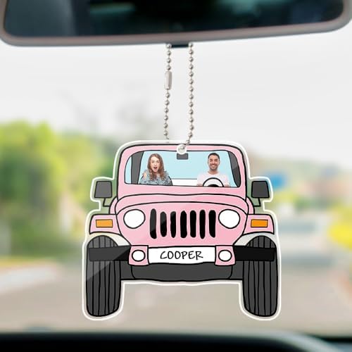 Custom Photo Car Hanging Ornament - Double Side Personalized Design