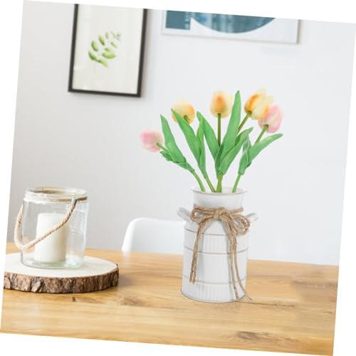 VINTORKY Breast Milk Pitcher Vase Vintage Iron Flower Holder Decorative Metal Vase