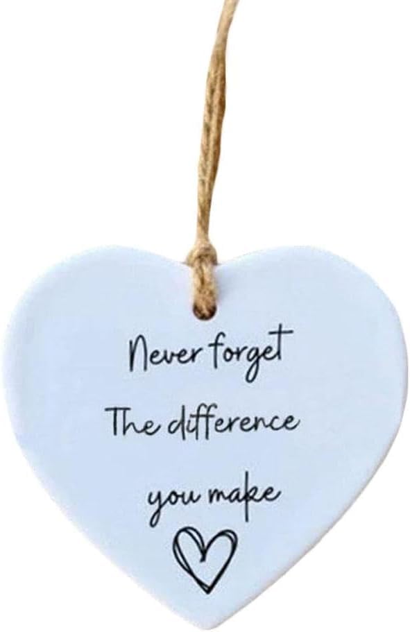 Blue Thank You Ornament Acrylic Heart Sign for Home Decor and Gifts