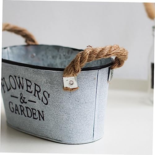 Vintage Style Iron Bucket Flower Vase