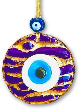 Macroria Twisted Evil Eye Halloween 35 Gold Black Glass Wall Hanging