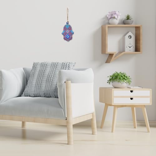 Geometric Hamsa Hand Evil Eye Wall Hanging Decor Protection Good Fortune