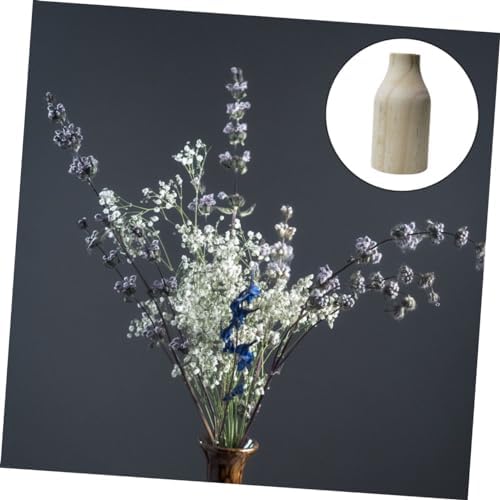 Rustic Small Pine Wood Vase for Table Centerpiece