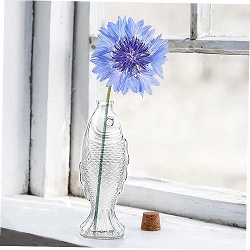 Fish Shaped Glass Bottle Decorative Table Vase