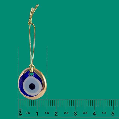 Ebsem Gold Gilt Handmade Evil Eye Glass Charm Ornament Christmas Decor 15 Inches