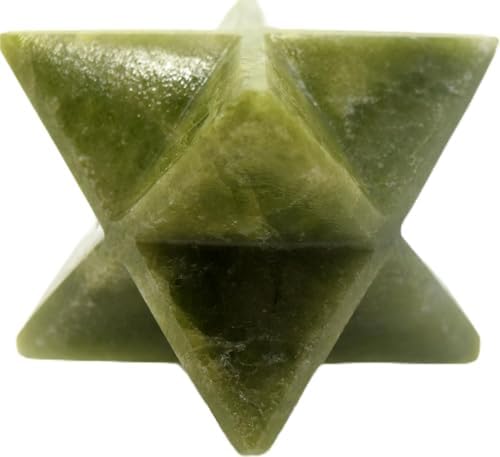 24 Rich Green Vesuvianite 8 Point Merkaba Carved Star Crystal