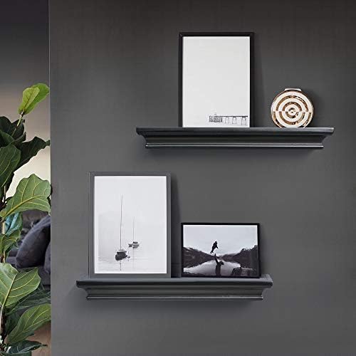 AHDECOR Black Floating Shelves Set of 2