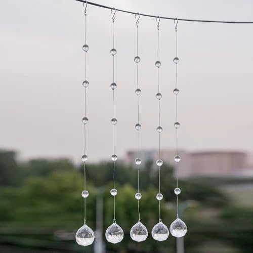 Crystal Beaded Strands with Clear Glass Beads for Wedding and Home Decor