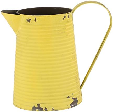 Hemoton Galvanized Metal Flower Vase Rustic Style