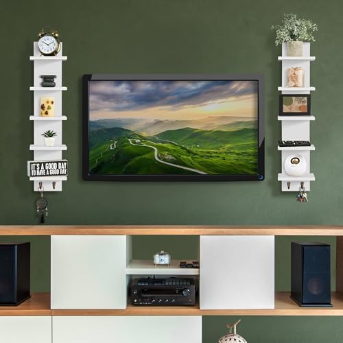 Sorbus 5 Tier Wall Shelf with Hooks 2 Pack
