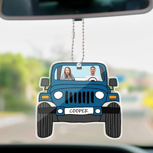 Custom Photo Car Hanging Ornament - Double Side Personalized Design