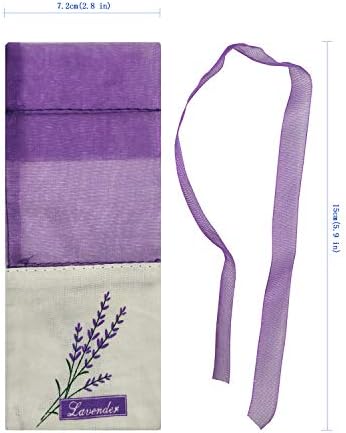 Sanrich 50PCS Lavender Sachet Bags Empty Deep Purple Cotton-Ramie Sacks