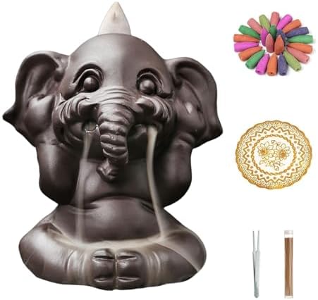 Comeon Backflow Incense Burner Set with Mat and Tweezers