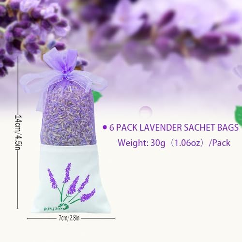 6-Pack Lavender Scent Sachet Bags for Home Use