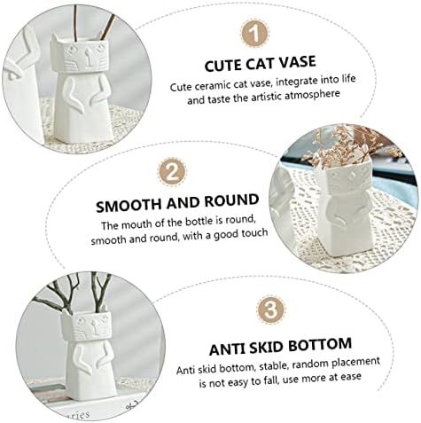 Ceramic Cat Vase Decorative Home Accent