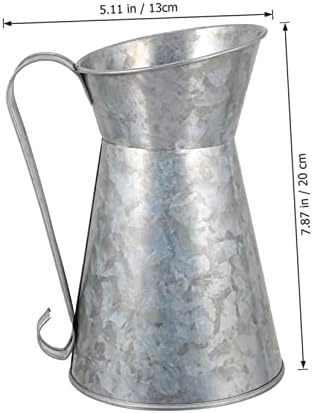 Rustic Iron Flower Vase Vintage Style Decor Bucket