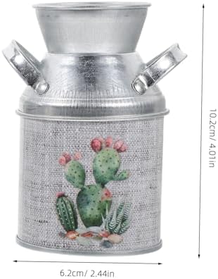 STOBAZA 2pcs Vintage Rustic Iron Flower Vases with Handles