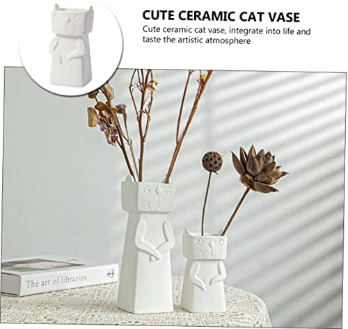 Ceramic Cat Vase Decorative Home Accent