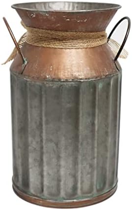 Rustic Brown Galvanized Milk Can Metal Vase 84 Inch