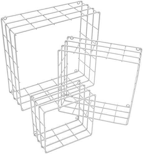 Sorbus Floating Square Shelves Set of 3 White