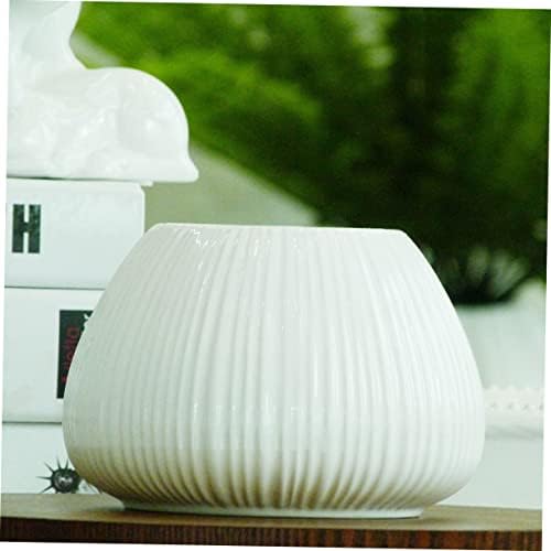 Vertical Striped Ceramic Flower Vase for Home Decor